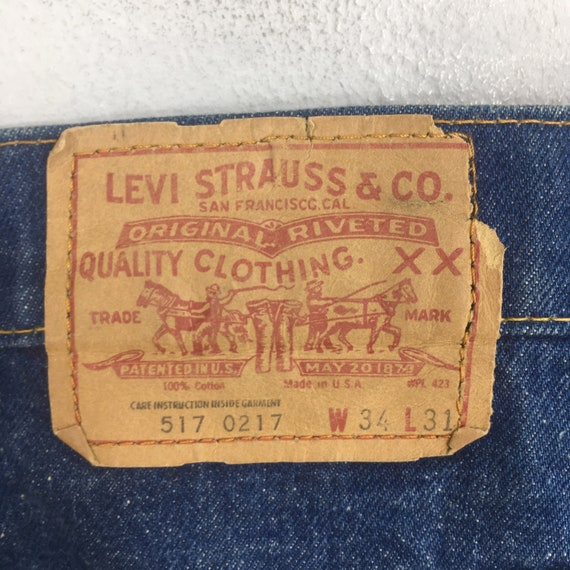 Size 32x31 Vintage 80s Levi's 517 Bootcut Bell Bo… - image 9