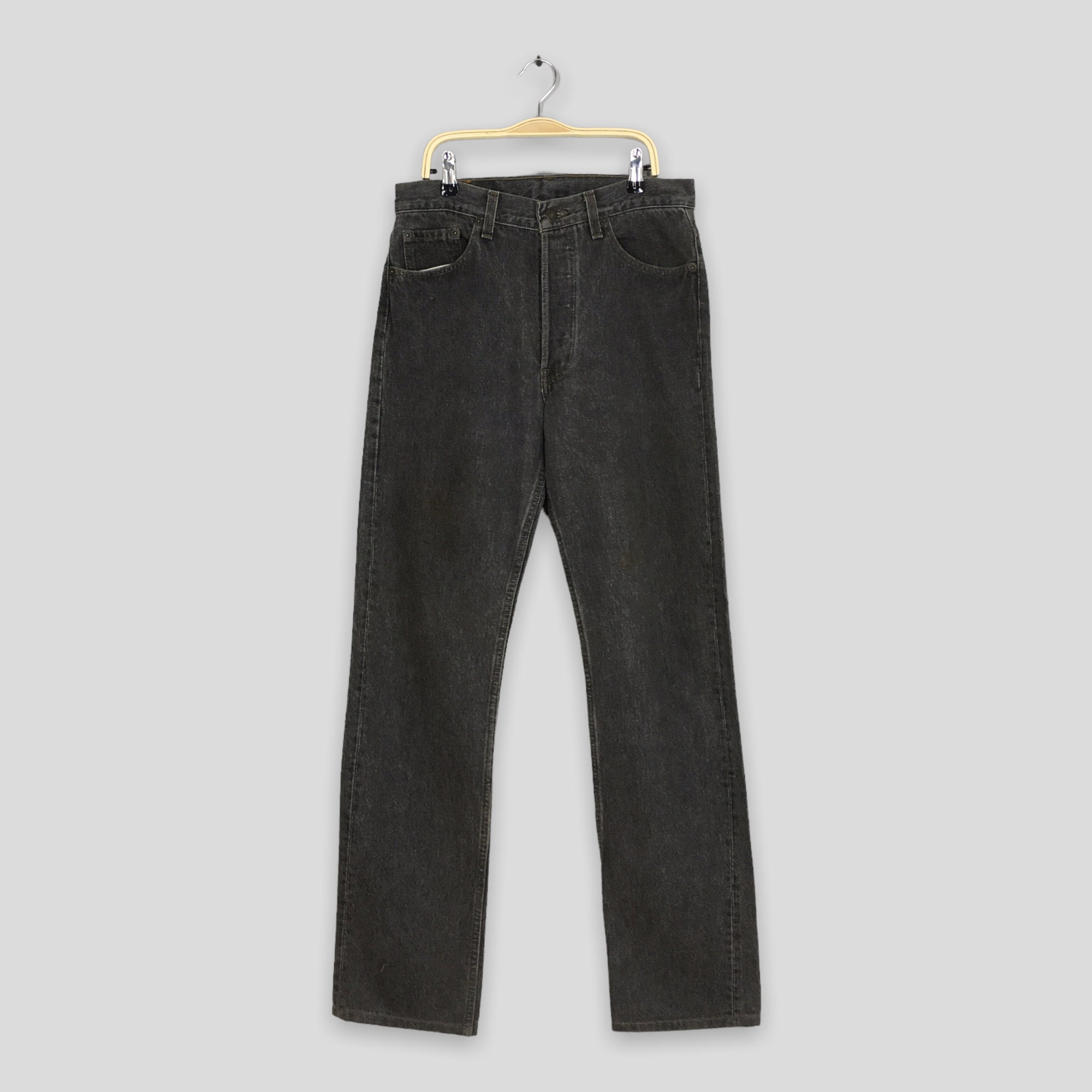 Size 29x32.5 Vintage 80s Levi's 501 Faded Black Jeans High