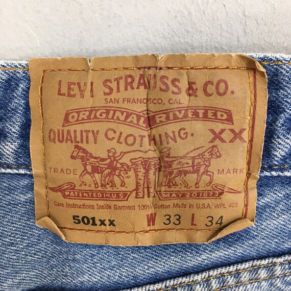 Size 30x31 Vintage 90s Levi's 501 Faded Blue Jean… - image 9