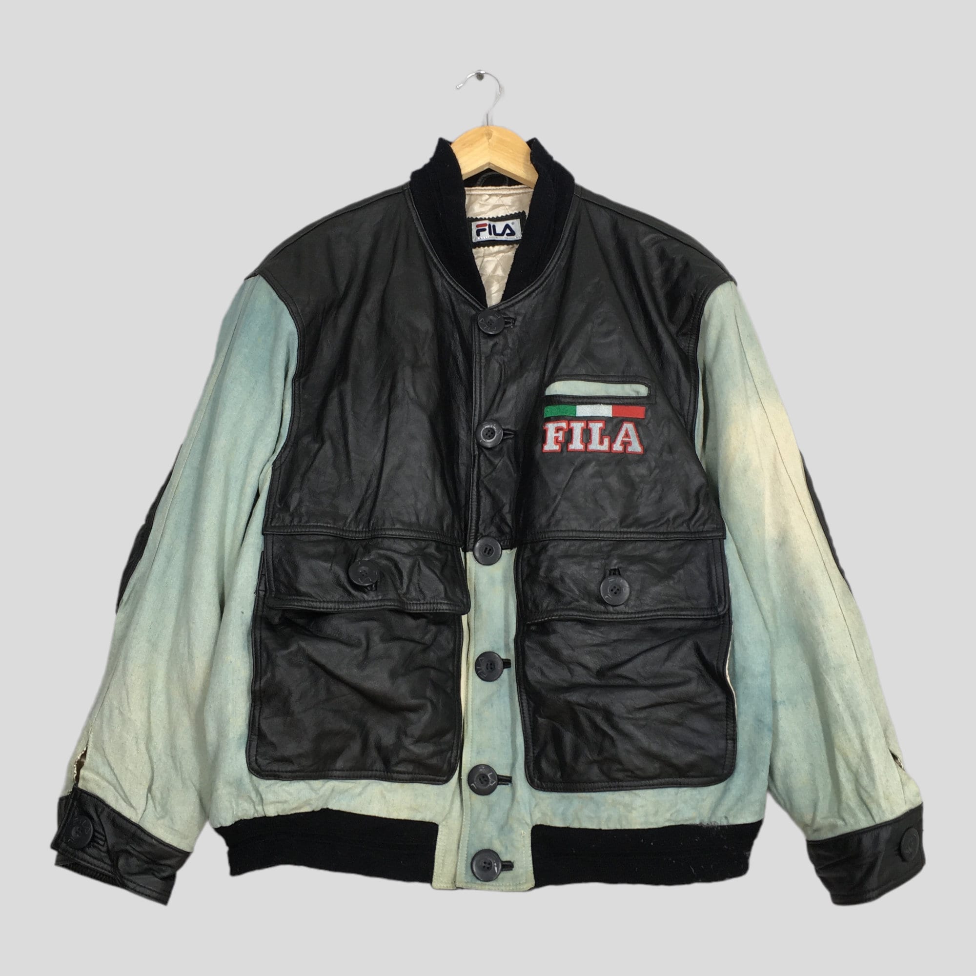 Fila leather jacket discount