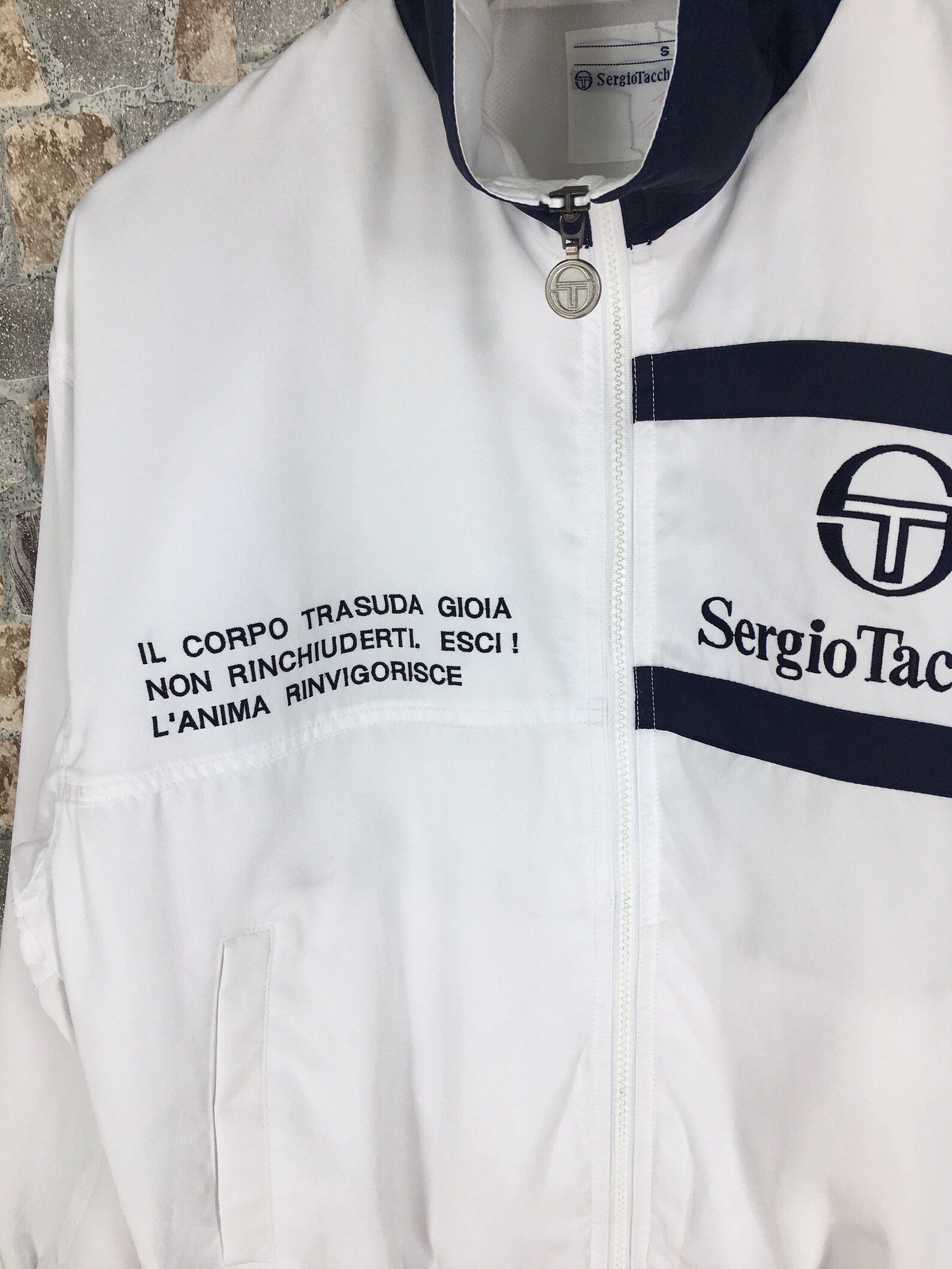 Vintage 90's Sergio Tacchini Windbreaker Jacket Small | Etsy