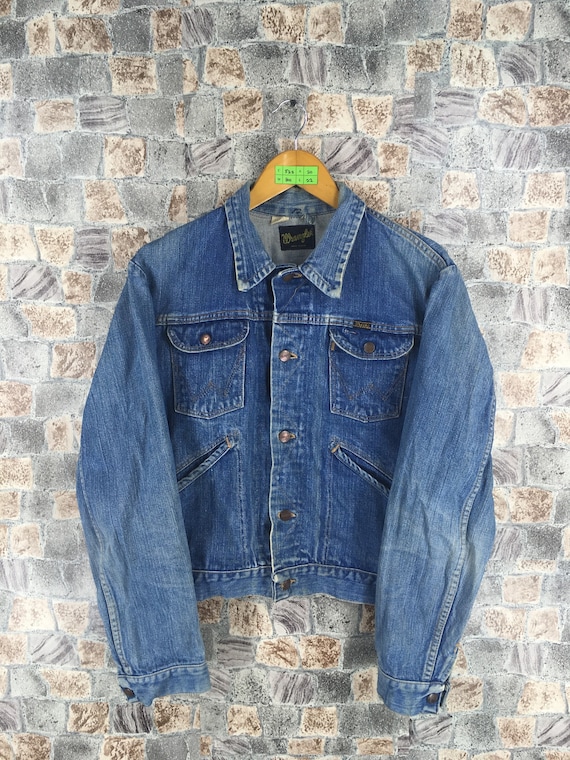 Vintage 80s Wrangler Denim Jeans Jacket Medium Wra