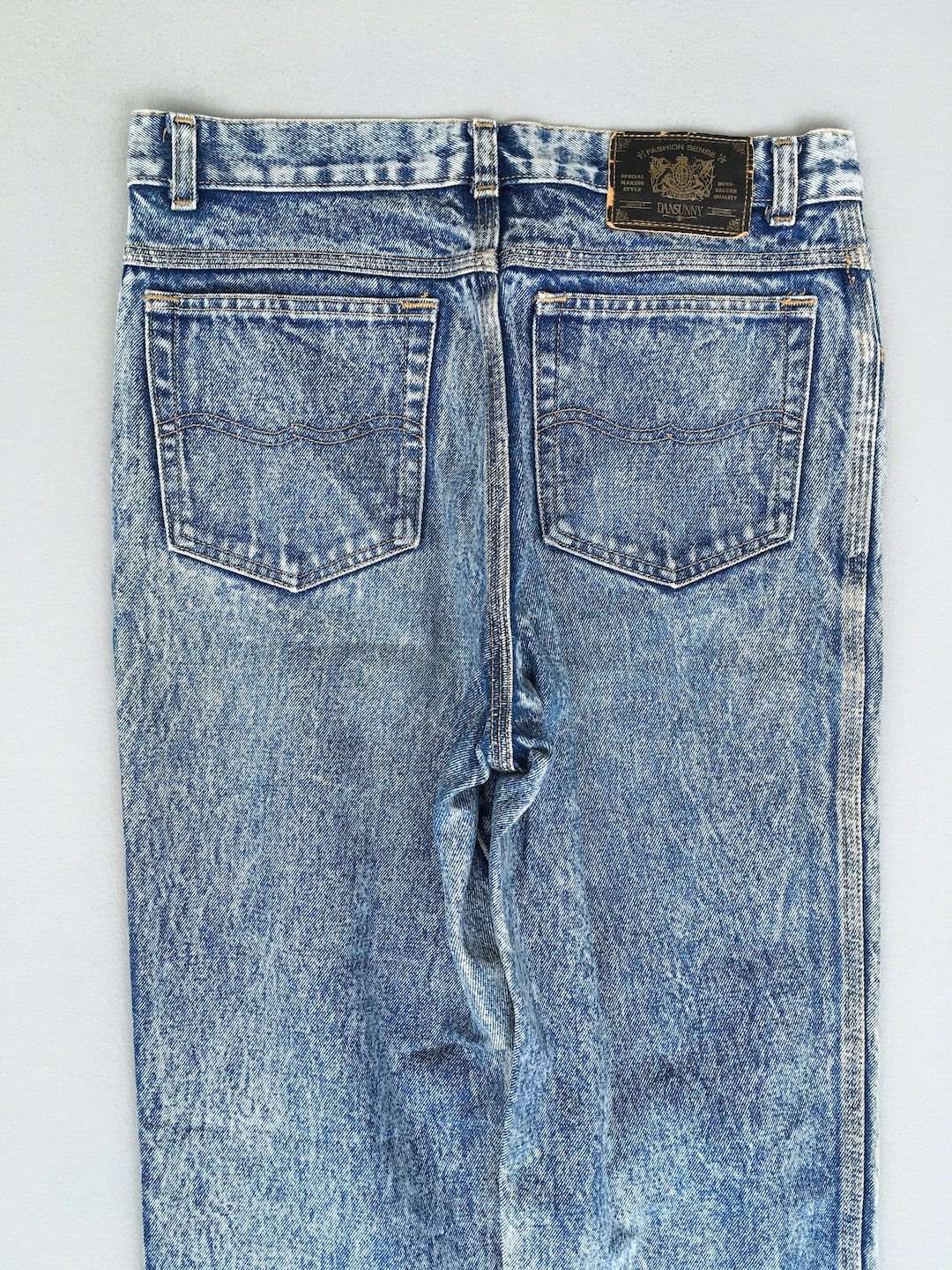 【DISCERNMENT】Stone Washed Vintage Denim Jeans Size 30x30 Vintage Dansunny Acid Wash Jeans Stone Washed