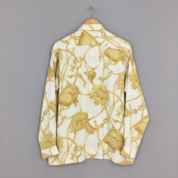 Vintage Designer Novelty Baroque Polyester Shirt … - image 8