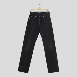 Size 28x32 Vintage 90s Levi&#39;s 501 Distressed Faded Black Jeans Levi&#39;s Button Fly Stonewash Denim Levis 501 Straight Leg Unisex Denim W28