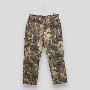 Size 33x29 Vintage Walls Realtree Camouflage Pants Mossy Oak Forest Hunting Cargo Pant Military Army Trouser American Hunting Drawstring W33