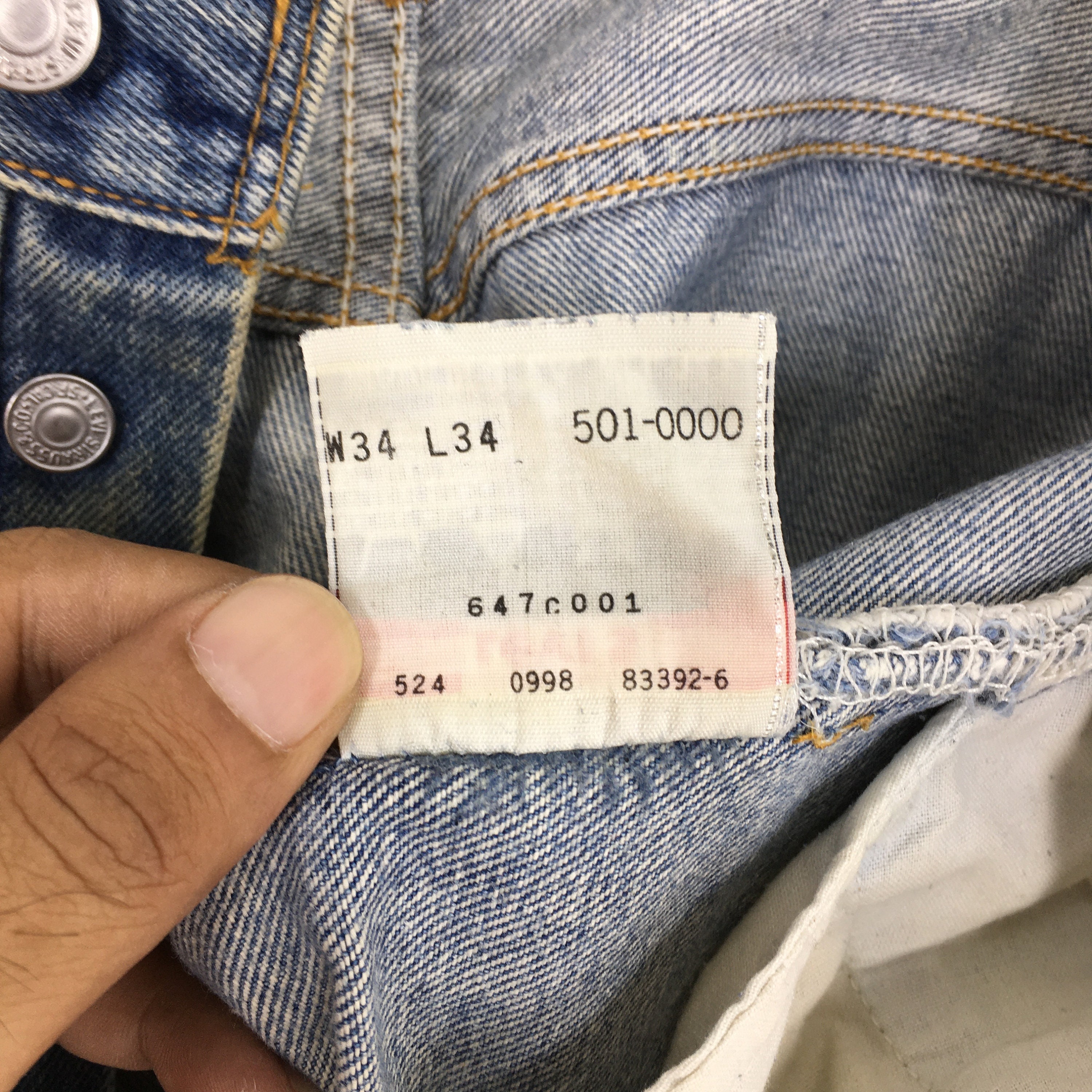 Size 32x31 Vintage Levi's 501XX Faded Dirty Jeans Stonewash Denim