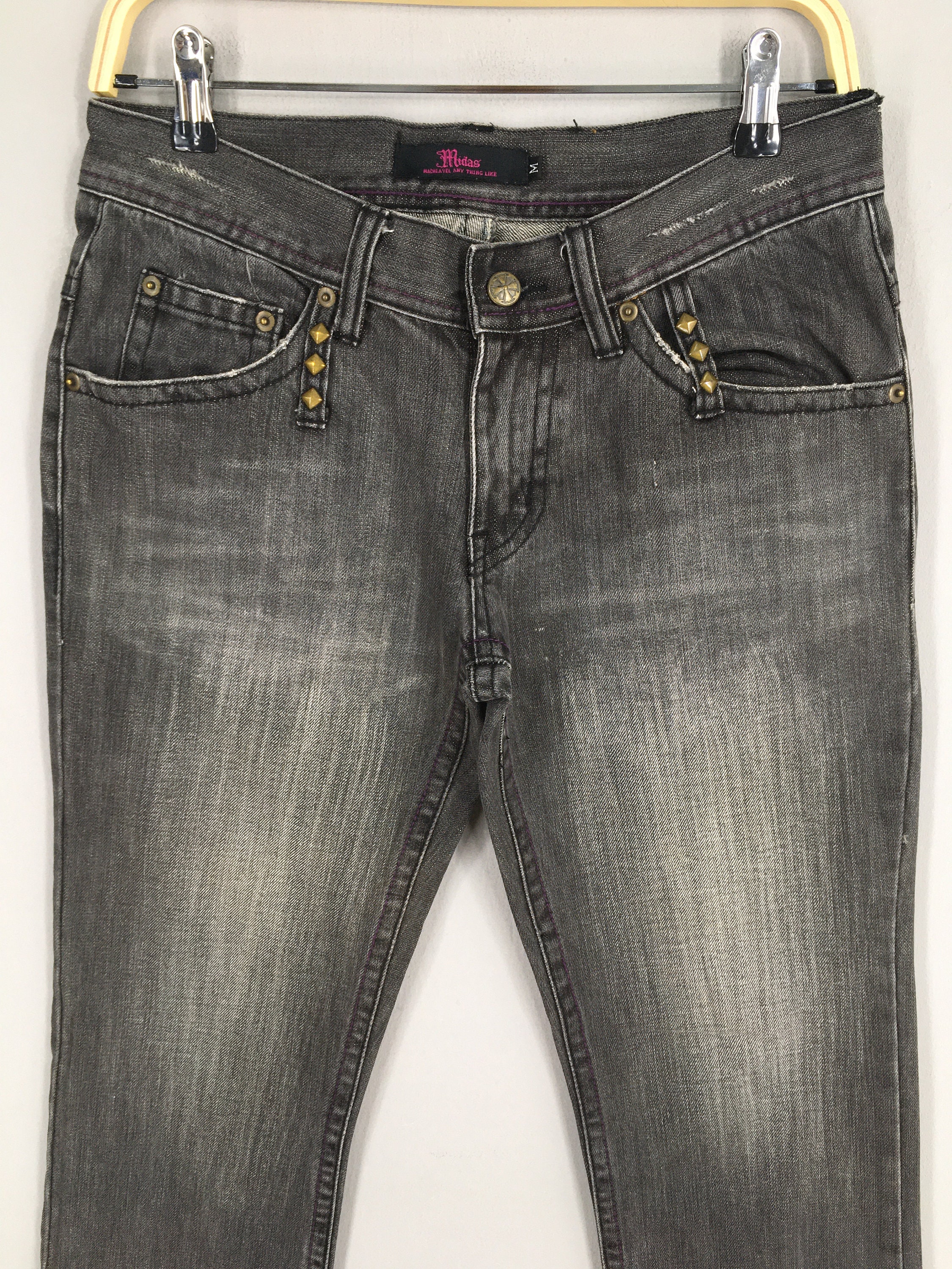 Size 28x31 Japanese Brand Midas Flared Jeans Midas Black Size 28x31 Japanese Brand Midas Flared Jeans Midas Black