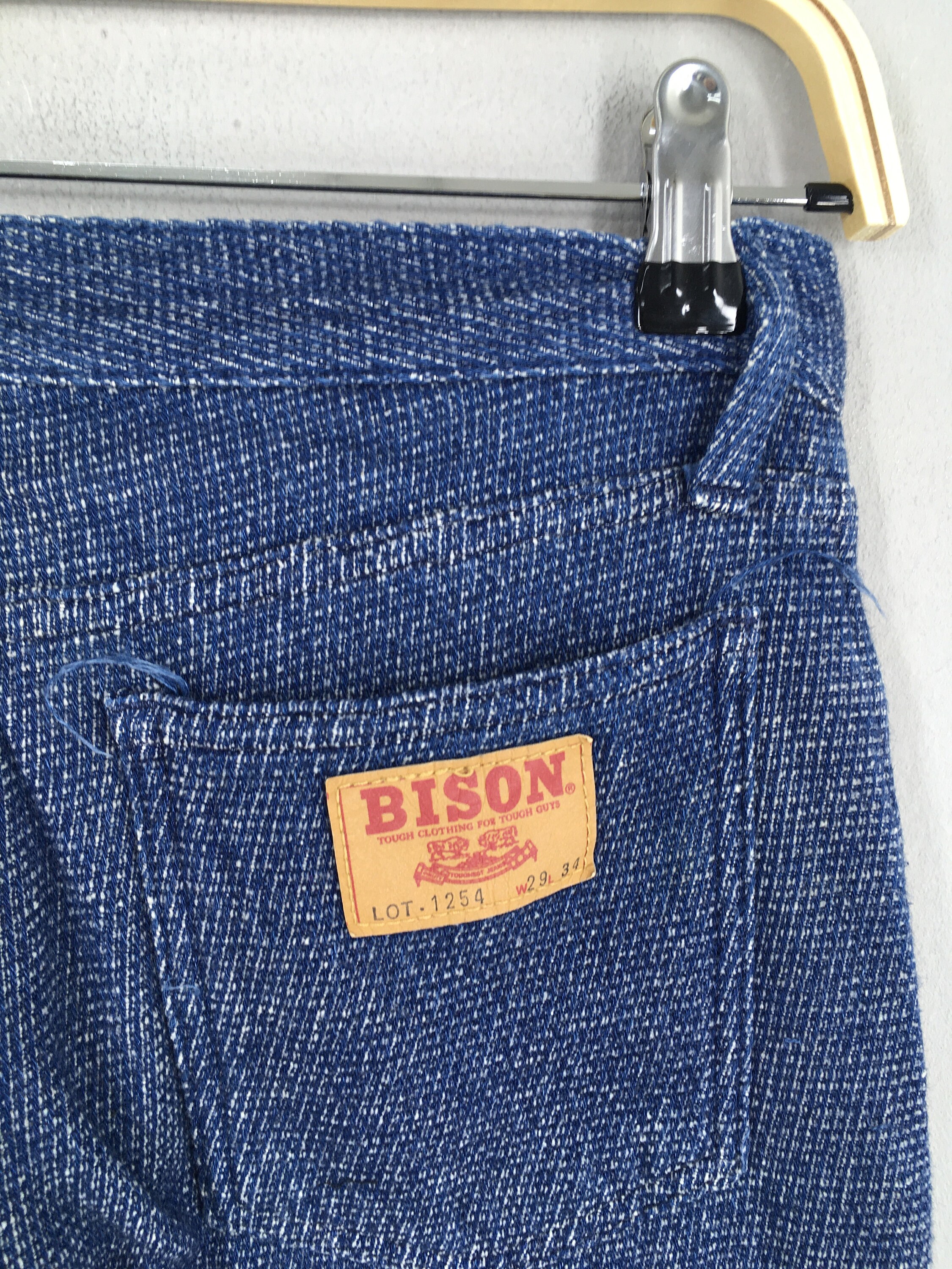 Size 26x33 Vintage 1980's Bison Flared Denim Bison Medium Rise