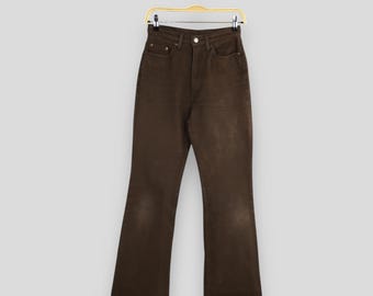 Size 24x30 Vintage 90s Levi's 517 Brown Cotton Pants Levi's Zipper Bootcut Denim Levi's 517 Bell Bottom Jeans Levi's 517 Women Mom Jeans W24