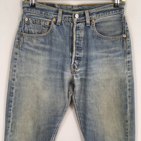 Size 29x29 Vintage 90s Levi's 501 Faded Blue Jeans Light Wash