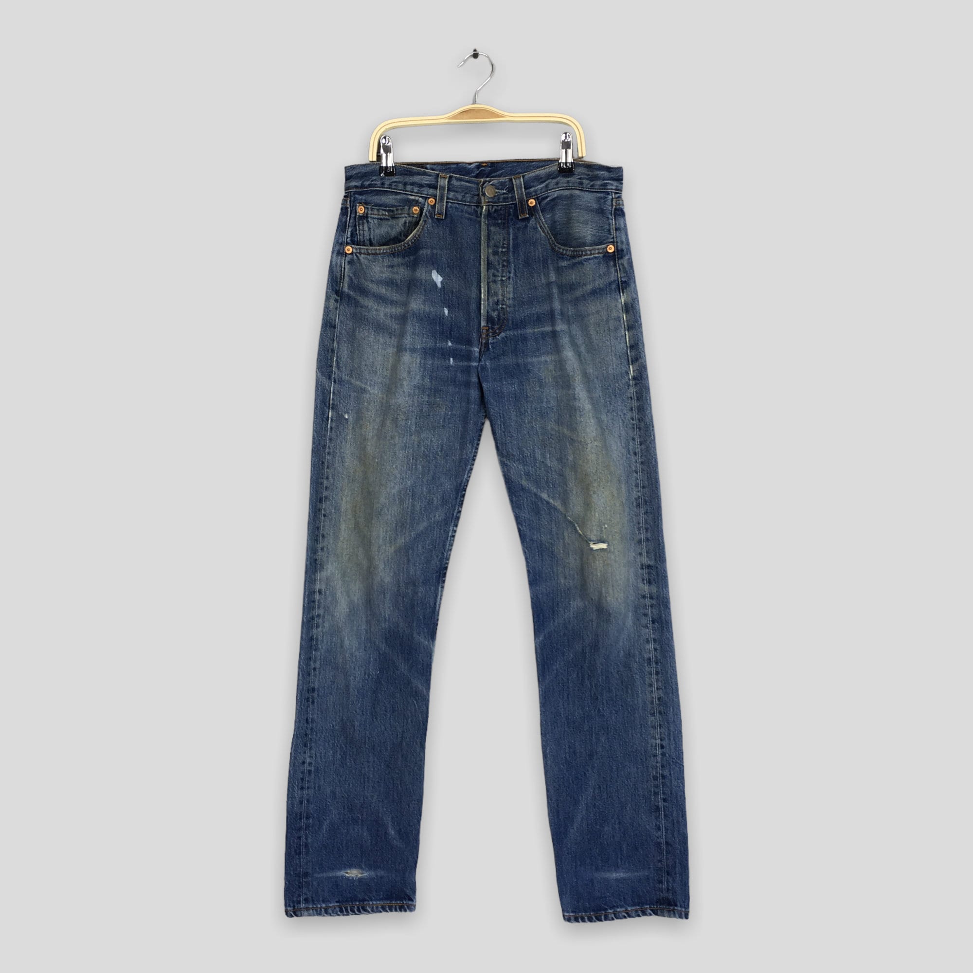 Size 29x31 Vintage 90s Levi's 501 Stonewash Distressed Ripped