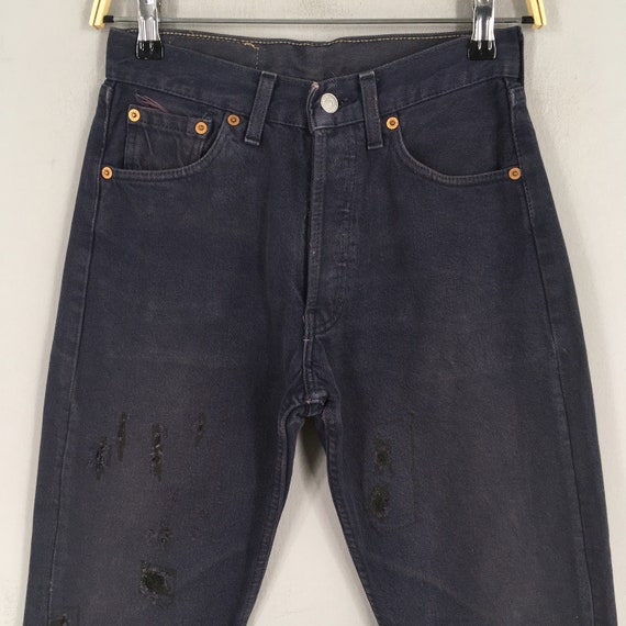 Size 25x29 Vintage 90s Levi's 501 Black Jeans Light Wash Levi's