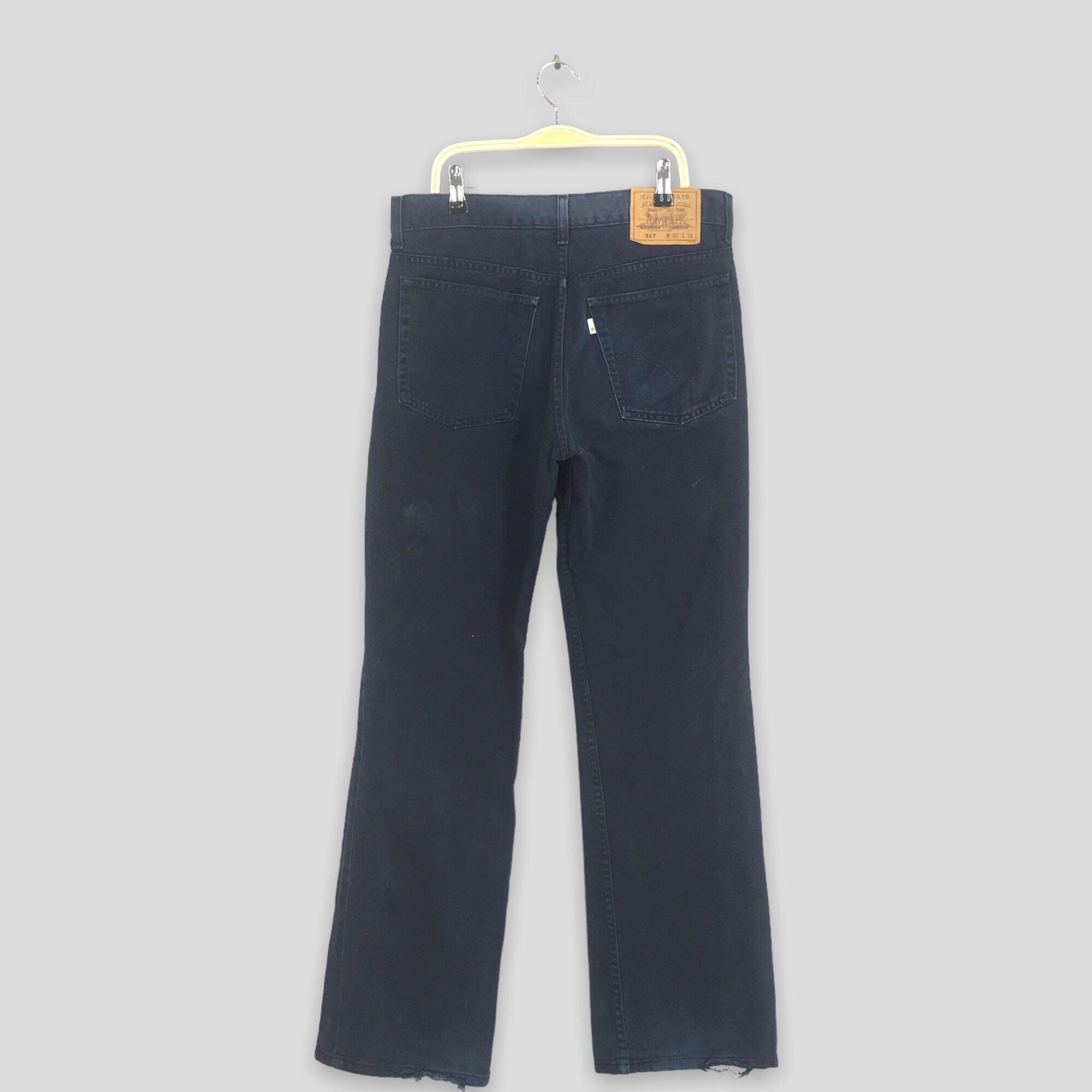 Size 31x30 Vintage 90s Levi's 517 Flared Jeans Levis Black Bootcut