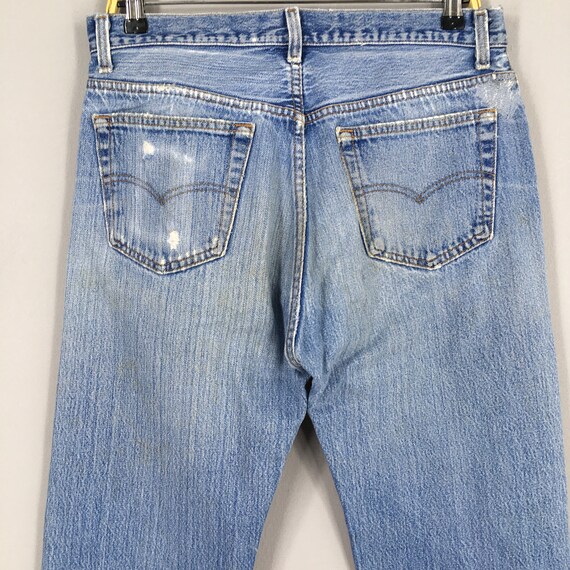 Size 31x29 Vintage 90s Levi's 501 Faded Blue Jean… - image 8