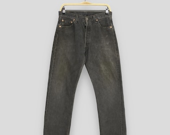 Size 29x26 Vintage 90s Levi's 501 Faded Black Jeans Levi's Straight Leg Stone Washed Jeans Levi's 501 Button Fly Denim Levi's Mom Jeans W29