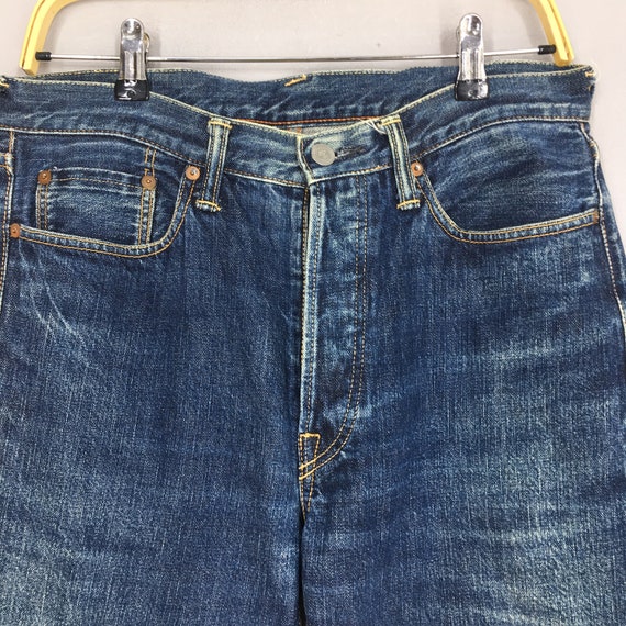 Size 31x33.5 Vintage 45rpm Japan Faded Blue Jeans… - image 2
