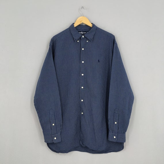 Vintage Polo Ralph Lauren Checkered Flannel Blue L