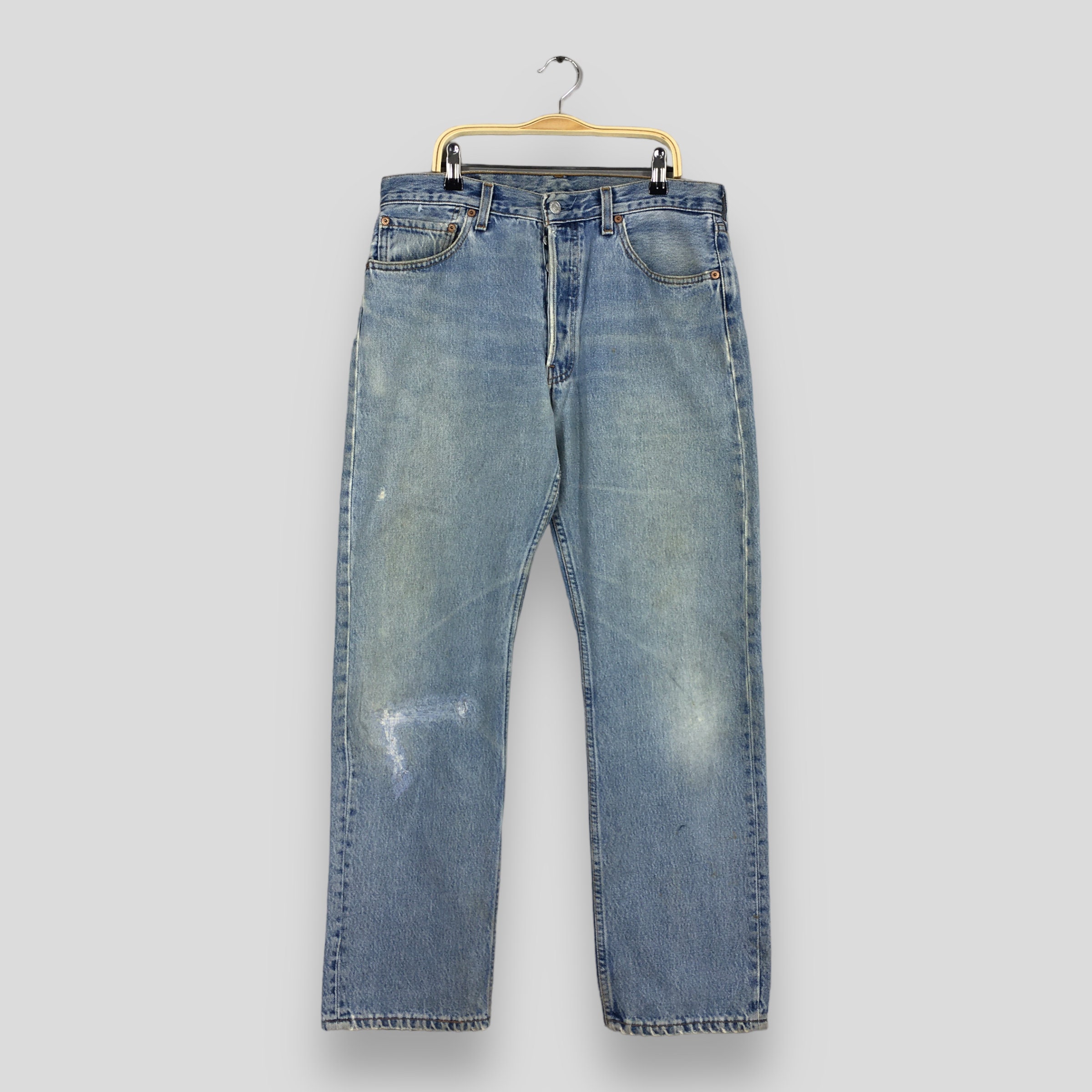 Size 32x29 Vintage 90s Levi's 501 Faded Blue Jeans Levi's Regular