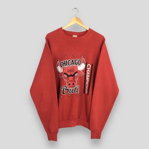 Vintage Chicago Bulls NBA Sweatshirt 2XLarge Chicago Bulls Printed Crewneck National Basketball Jordan Pullover Chicago Bulls Sweater 2XL