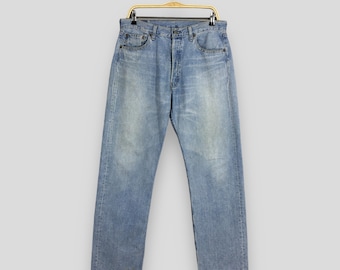 Size 32x30 Vintage 80s Levi's 501 Faded Blue Jeans Light Wash Levi's Straight Cut Jeans Levi's 501 Button Fly Denim Levi's Usa Jeans W32