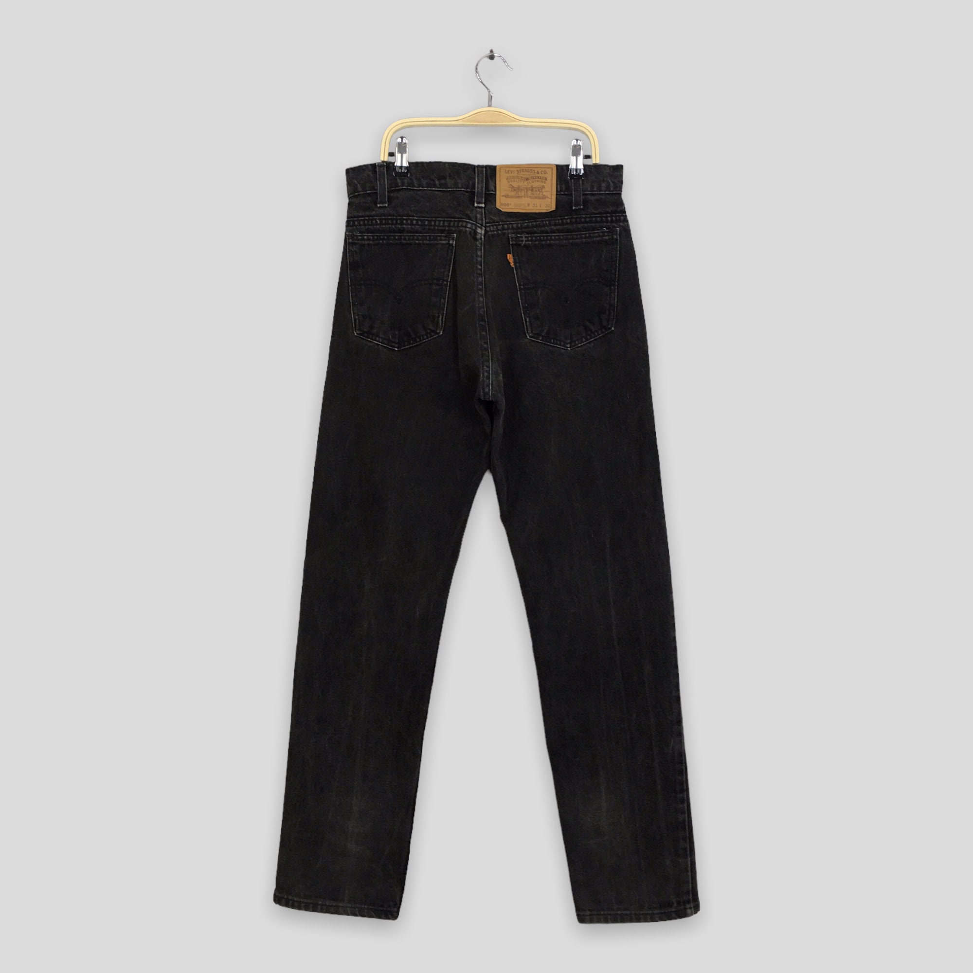 Size 29x30 Vintage Levi's 505 Faded Black Jeans High Waisted Denim