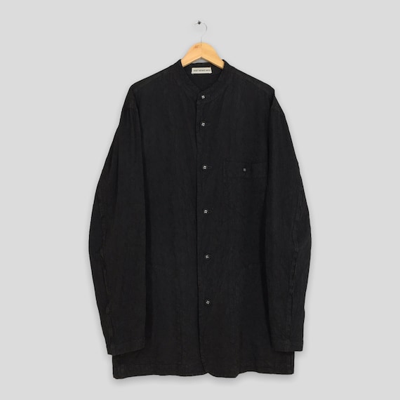 Issey Miyake Men Black Oxfords Shirt Xlarge Issey Miyake Japan