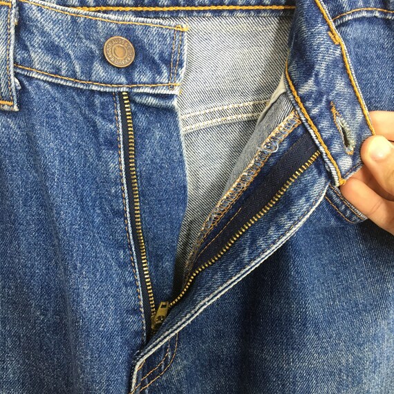 Size 28x30 Vintage Levi's 607 Dark Blue Jeans Str… - image 5