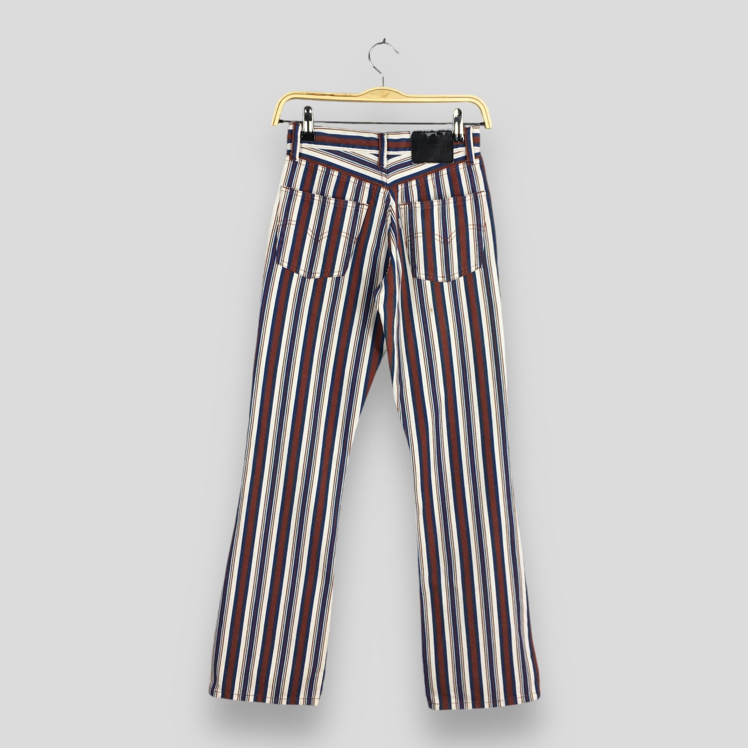 Size 23x30 Vintage Levi's 517 Silvertab Flare Striped Cotton Pants