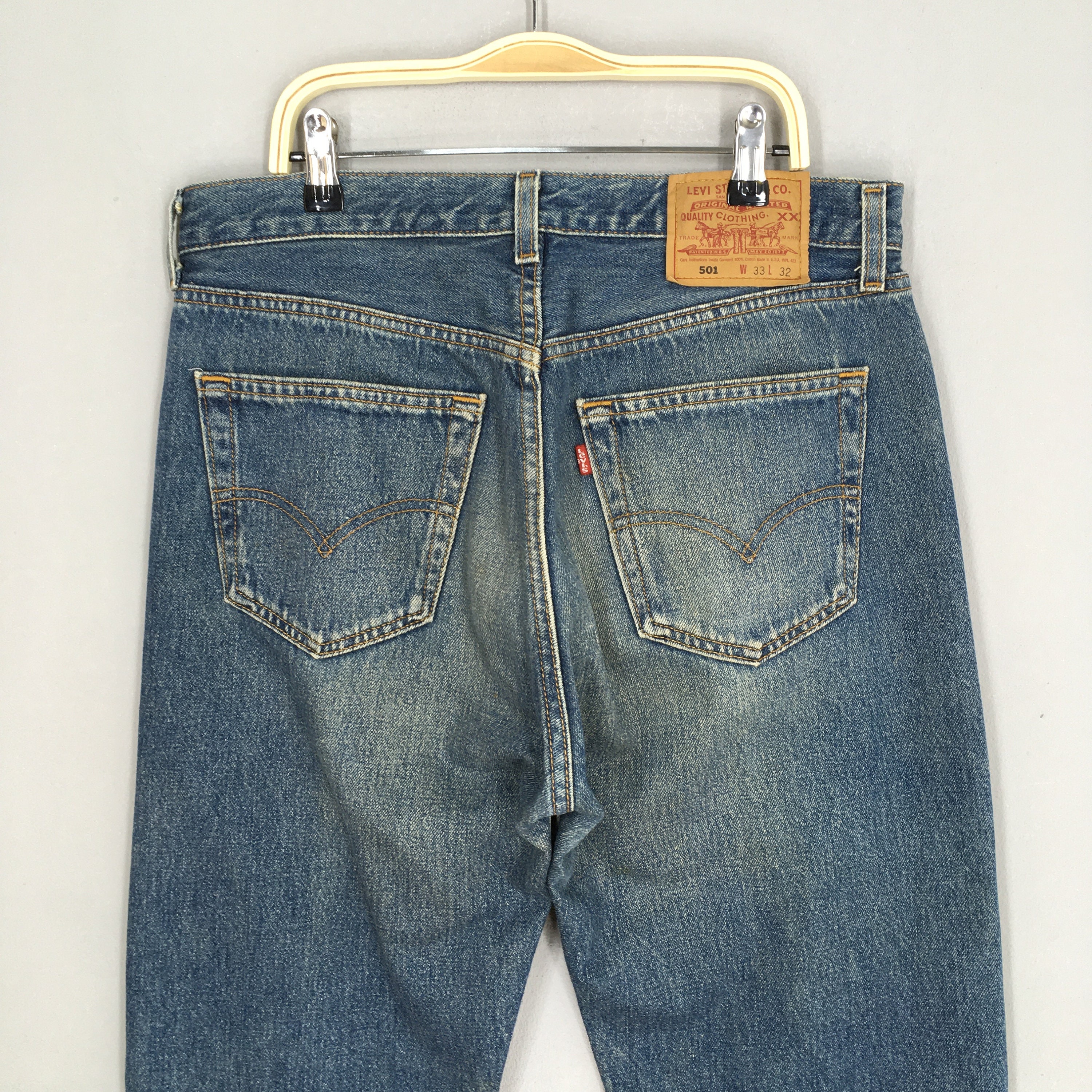 Size 31x32.5 Vintage 90s Levi's 501 Faded Stonewash Jeans