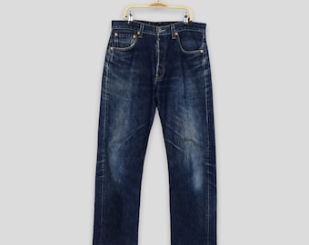 Size 32x29.5 Vintage Levi&#39;s 501XX Indigo Blue Jeans Stonewash Denim 90s Levi&#39;s Faded Dirty Denim Levi&#39;s 501 Faded Blue Levis Usa Jeans W32
