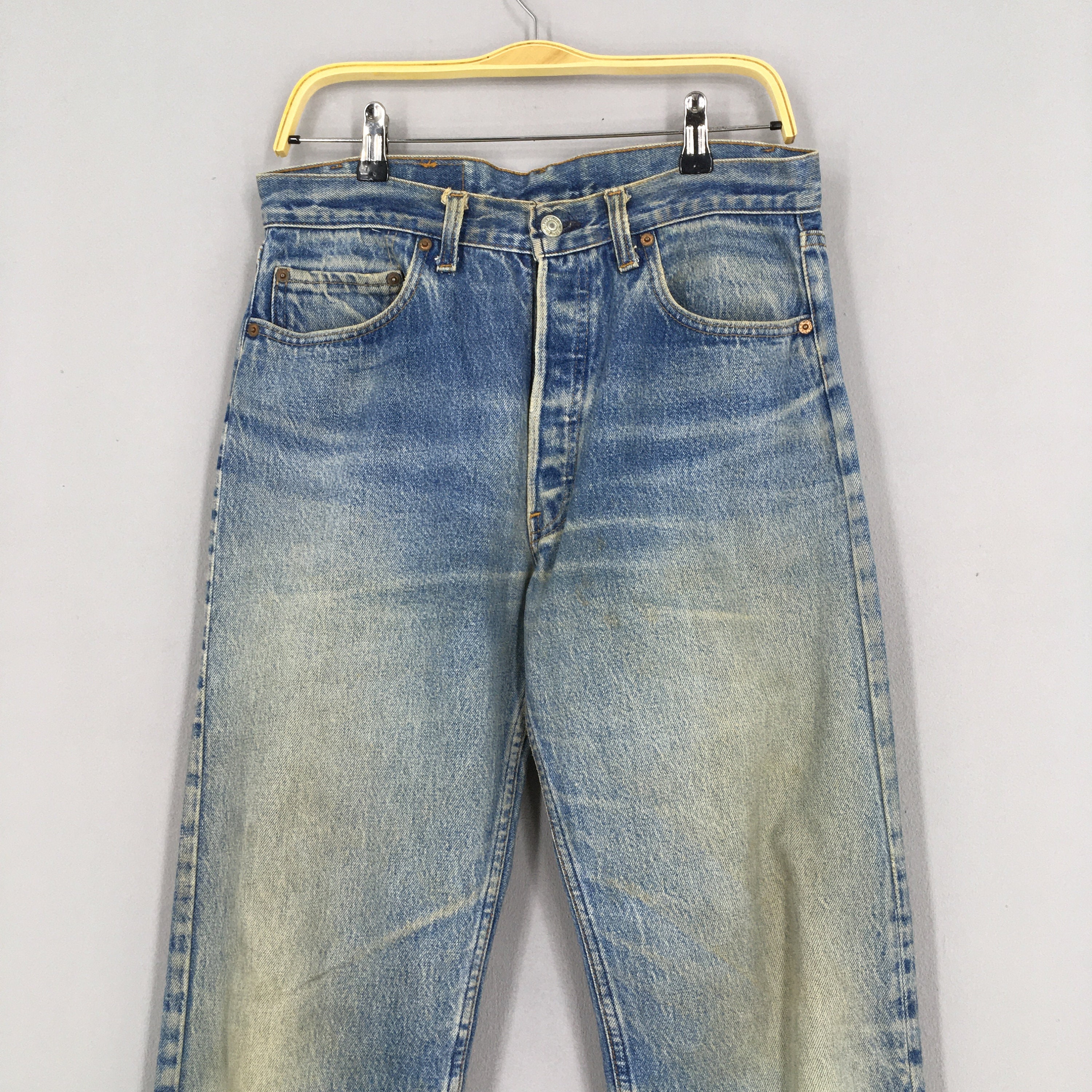 Size 31x33 Vintage Levi's 501 Blue Rusty Jeans Acid Stone