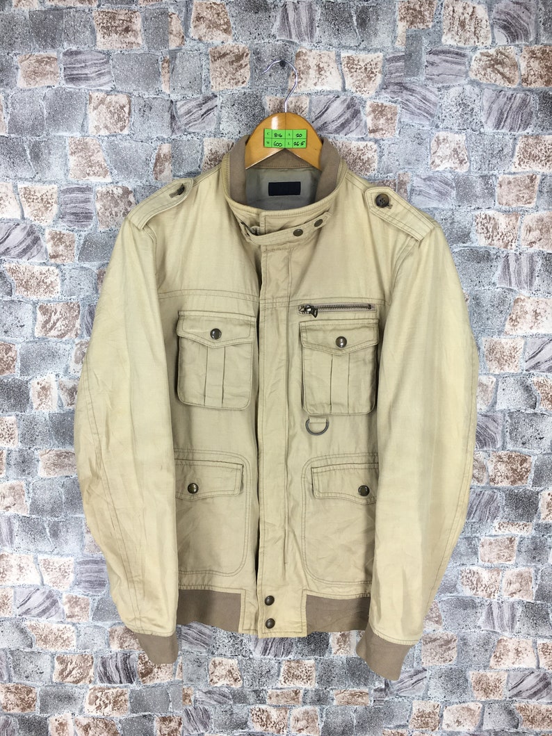 Vintage Tactical Utility Cargo Jacket Medium Casual Cargo Etsy