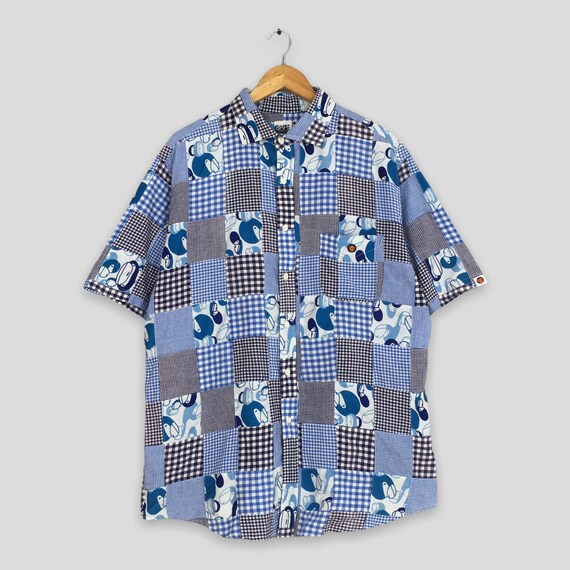 A Bathing Ape Plaid Patchwork Flannel Shirt Large Baby Milo 