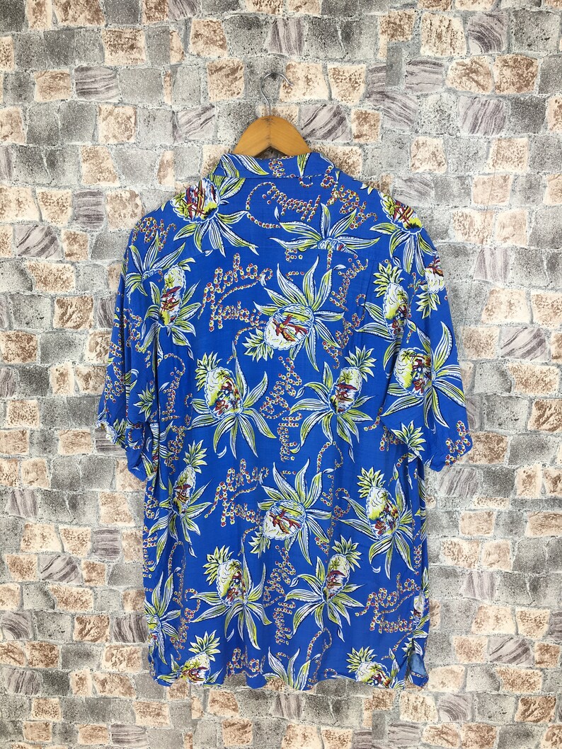 Hawaiian Tropical Rayon Shirt Men Large Vintage 90s Floral Etsy