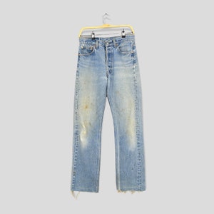 Size 28x29 Vintage 80s Levi&#39;s 501XX Stonewash Release Hem Jeans Levis Straight Leg Levis Faded Dirty Denim Distressed Jeans Mom Jeans W28