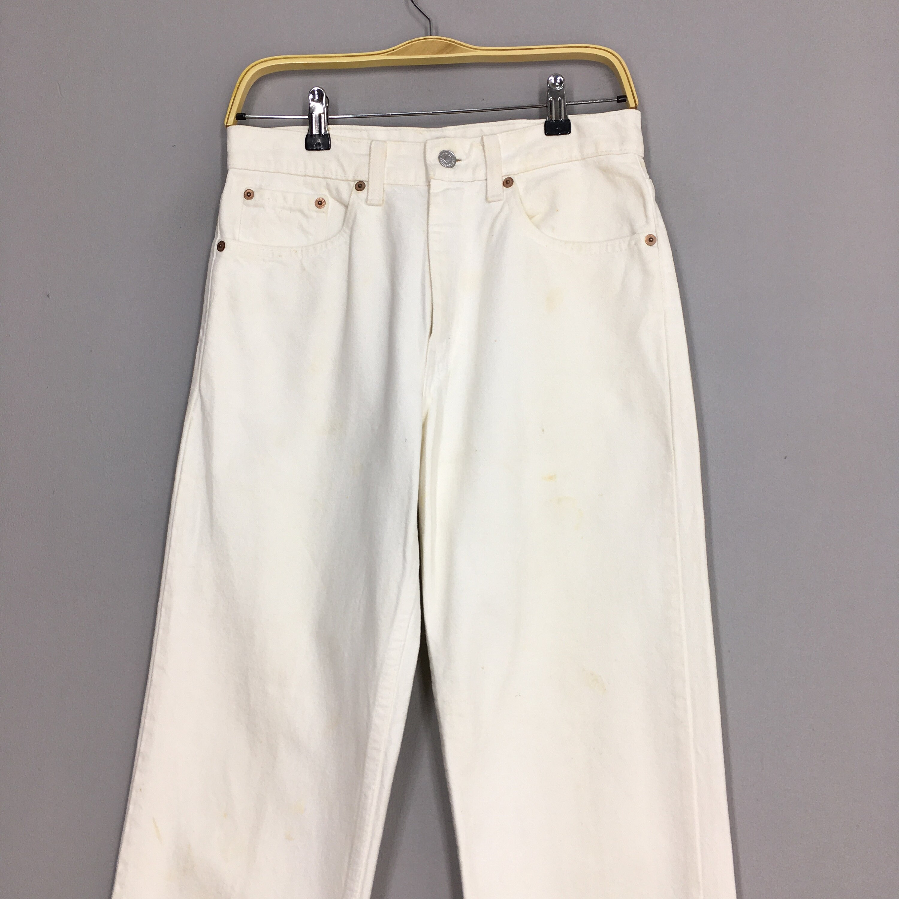 Size 28x29 Vintage 80s Levi's 510 White Jeans Levi's Zipper Denim