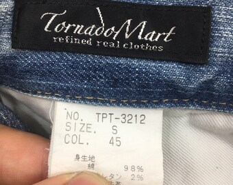 専用　00s tornado mart jilet japanese label 00s Tornado Mart 'Scythe' Embroidered Flare Cut Whiskered