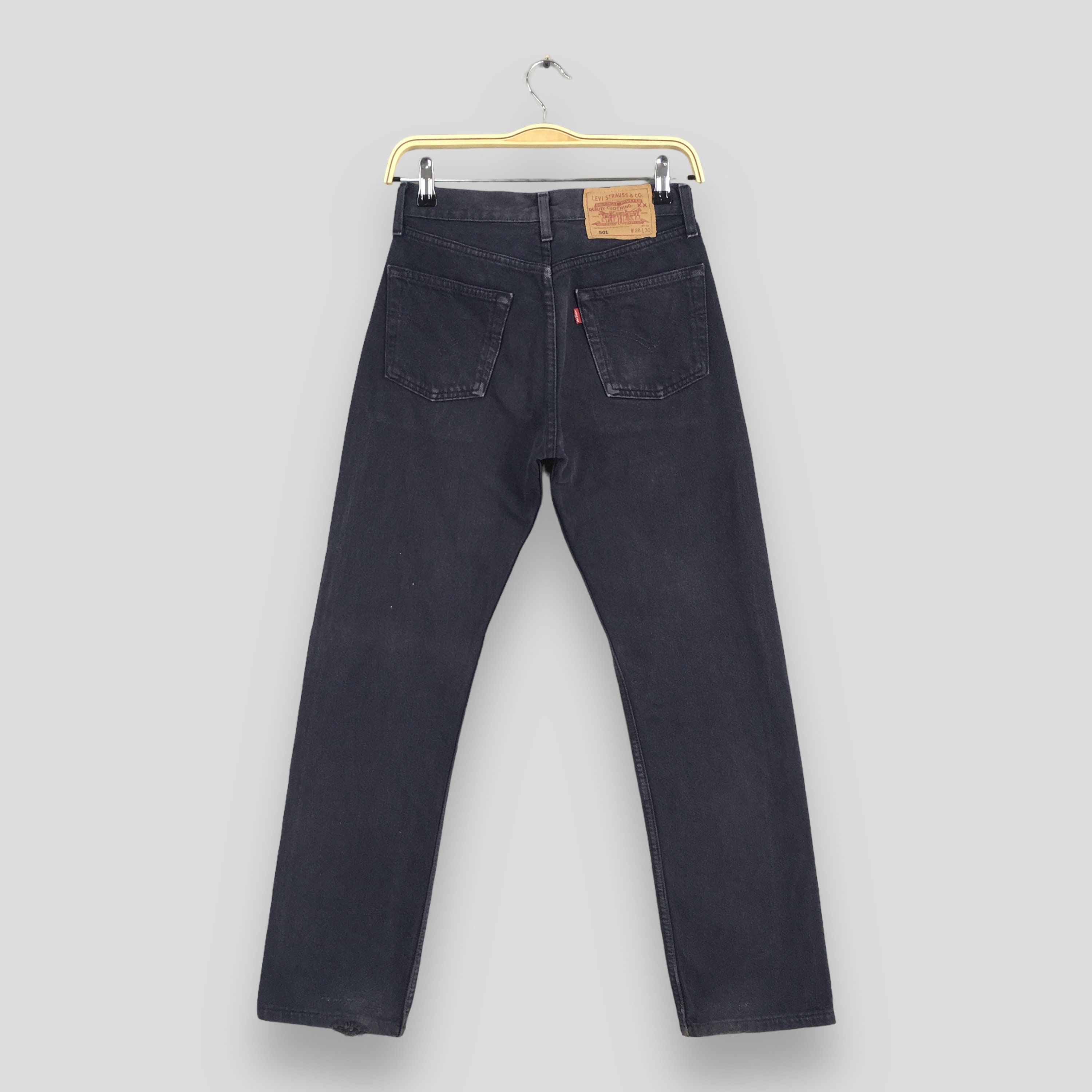 Size 25x29 Vintage 90s Levi's 501 Black Jeans Light Wash Levi's