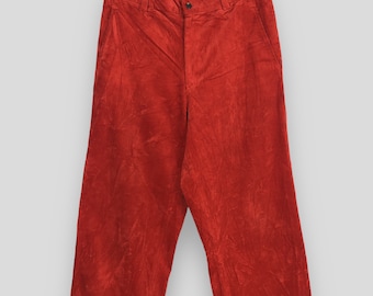 Talla 30x28 Pantalones de pana rojos vintage de los años 80 de Issey Miyake, Japón Pantalones rectos holgados de diseñador japonés de Issey Miyake Pantalón Issey Miyake W30