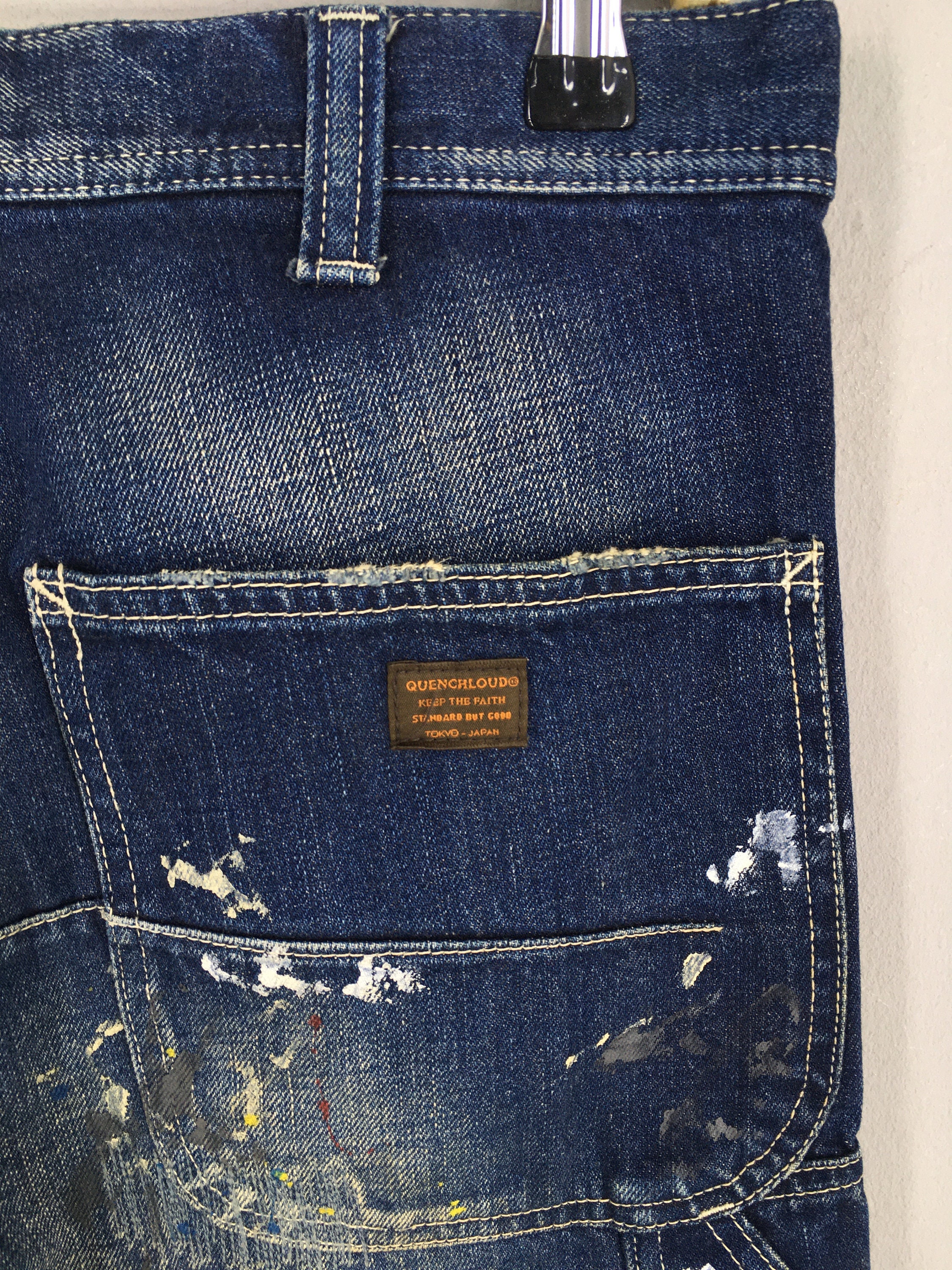 大人気新品  Size 30x29.5 Quenchloud Japan Splatter Painter Jeans パンツ