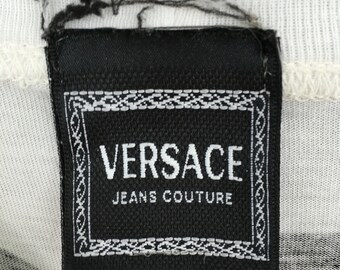 Vintage 90s Versace Jeans Couture Medusa Tshirt Medium White Gianni Versace Italy Versace Medusa Baroque Tees Size M