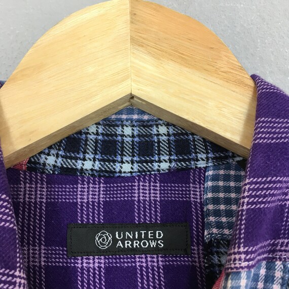 United Arrows Japan Checkered Patchwork Flannel S… - image 5