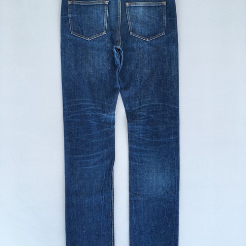 Size 32x34 Vintage APC shops France Redline Selvedge Jeans Honeycombs Jeans APC Faded Blue Denim Distressed Jeans APC Slim Fit Jeans W32
