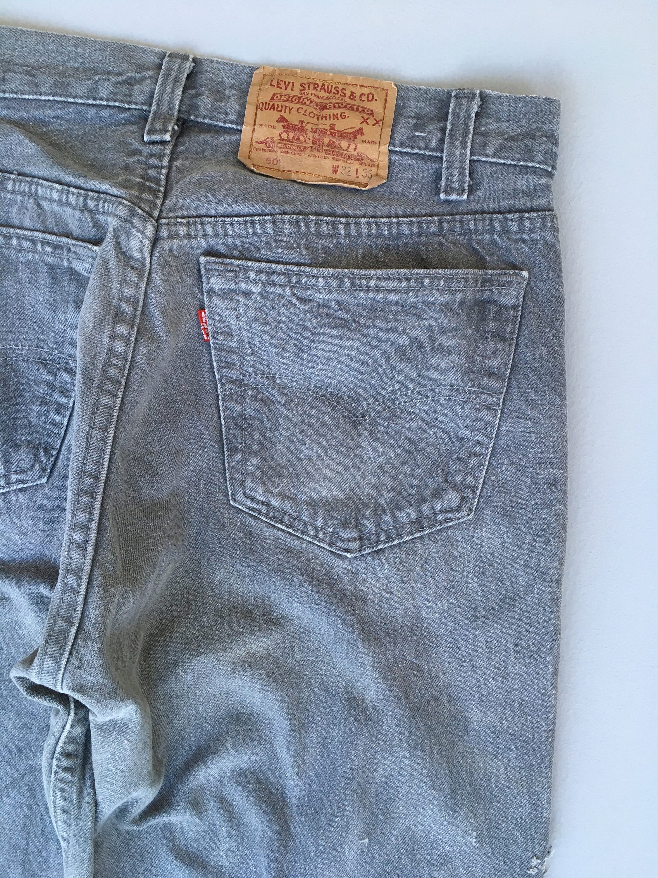 【90s】Levi's 501xx USA製 W35 Vintage 90's Levi's 501XX Jeans, Distressed, Short Denim