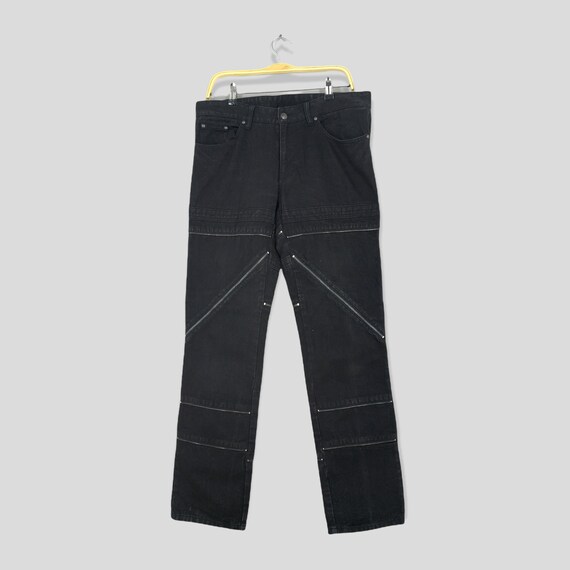 Size 34x33 Custom Culture Denim Multi Zipper Punk Pants Slim