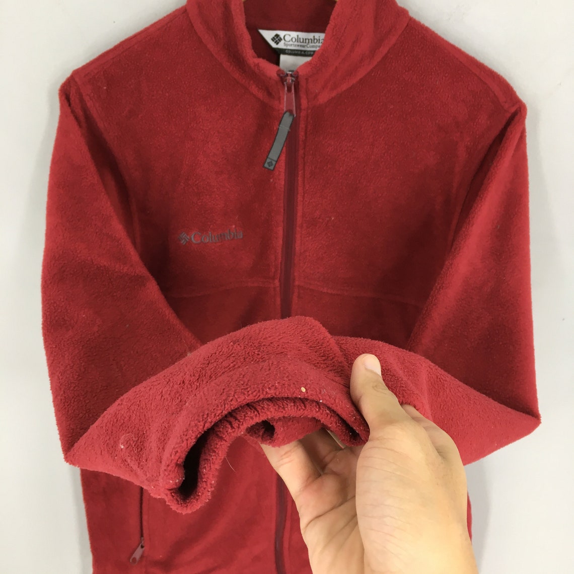 Columbia Sportswear Red Fleece Sweater Small Vintage Columbia | Etsy