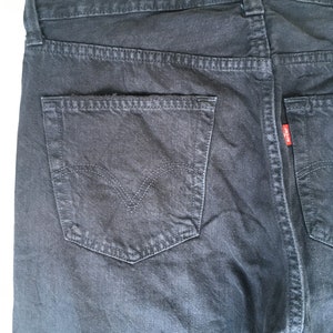 Size 32x31 Vintage Levis 501 Levi's Overdyed Jeans Black Light Washed Jeans Levis 1990s Dirty Denim Distressed Jeans Levis Straight Cut W32 image 9