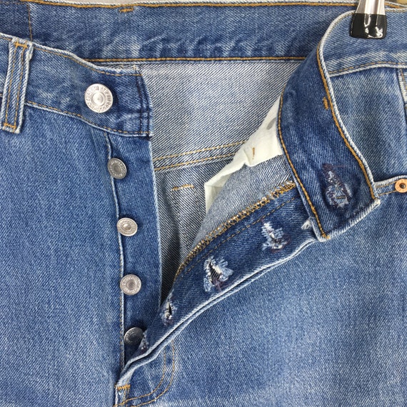 Size 28x29 Vintage 80s Levi's 501 Faded Blue Jean… - image 5