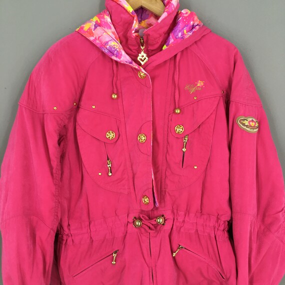 Vintage Ellesse Bomber Vetements de ski hiver plus chaud rose veste a capuche ski equipement de neige veste femme taille grande Etsy France